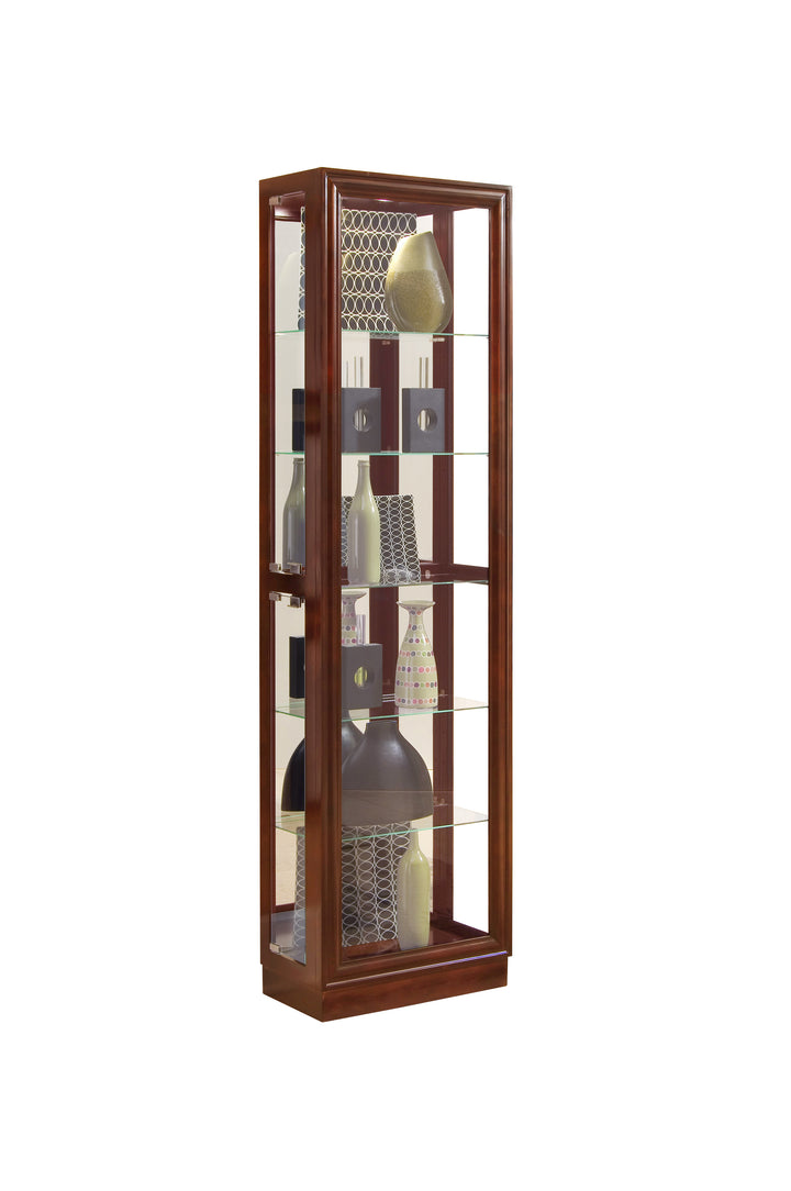 Curios Cherry Brown Tall Traditional 5 Shelf Curio Cabinet - 21000