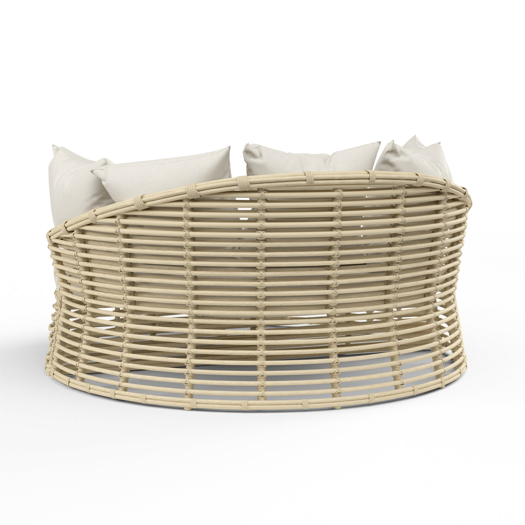 American Home Furniture | Sunset West - Farro Round Daybed in Canvas Canvas w/ Self Welt