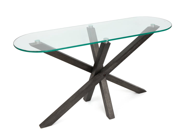 Jax Carbon Shadow And Chrome Oval Sofa Table - T6452-77