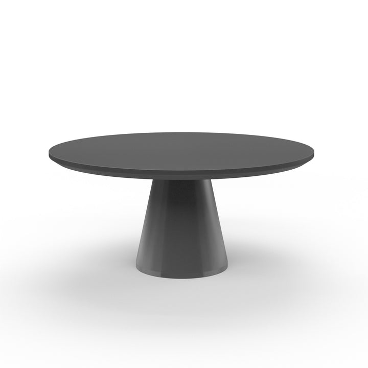 American Home Furniture | Sunset West - Pedestal Dining Table, Dark Gray Finish