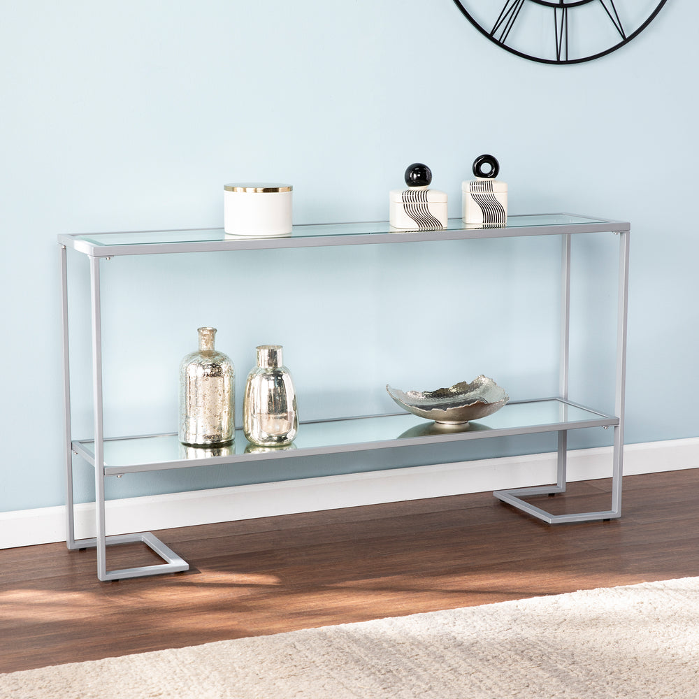 American Home Furniture | SEI Furniture - Horten Glam Narrow Console Table - Silver