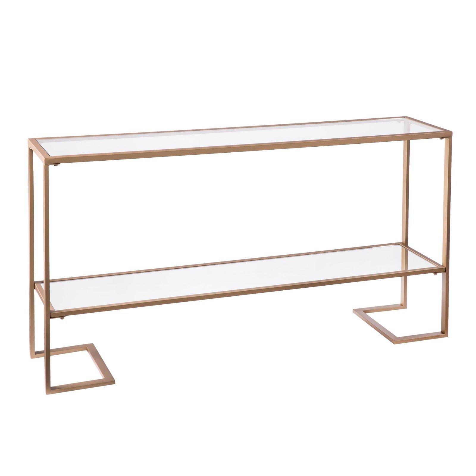 SEI Furniture Horten Glam Narrow Console - Gold w/ Mirror CONSOLE TABLES