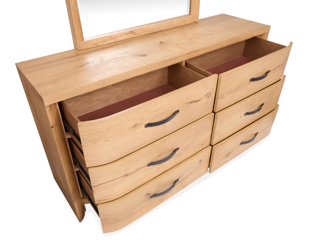 Laramie Honey Wheat Double Drawer Dresser With Landscape Mirror - B6433-2240