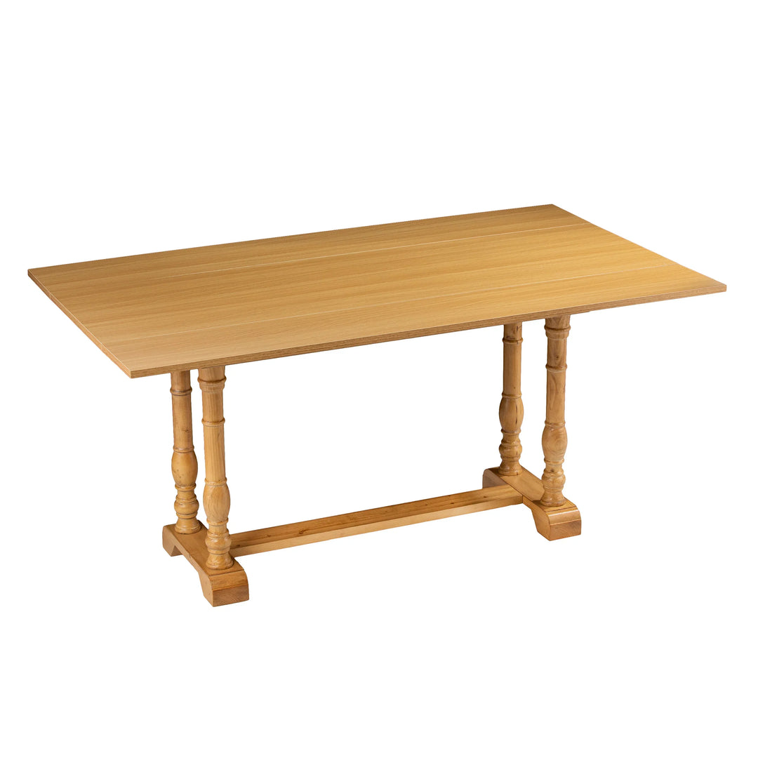 Edenderry Farmhouse Folding Trestle Console to Dining Table – Natural Oak - AmericanHomeFurniture