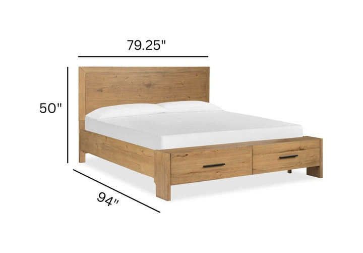 Davenport Rustic Caramel King Panel Storage Bed - B6309-64A