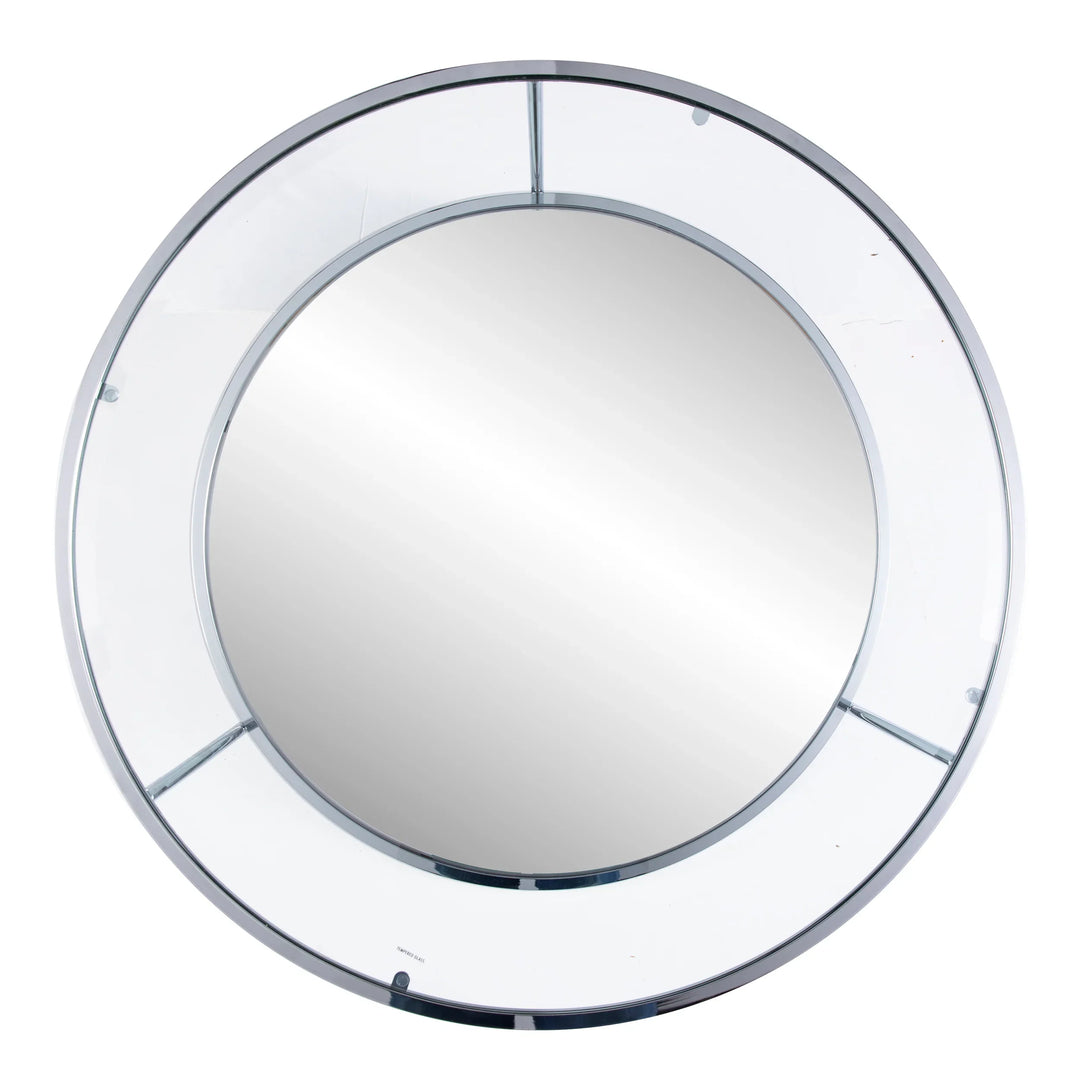 Risa Round Coffee Table w/ Storage - Chrome - AmericanHomeFurniture