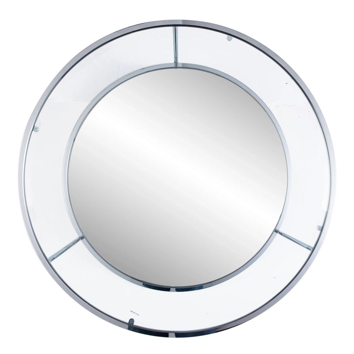 Risa Round Coffee Table w/ Storage - Chrome - AmericanHomeFurniture