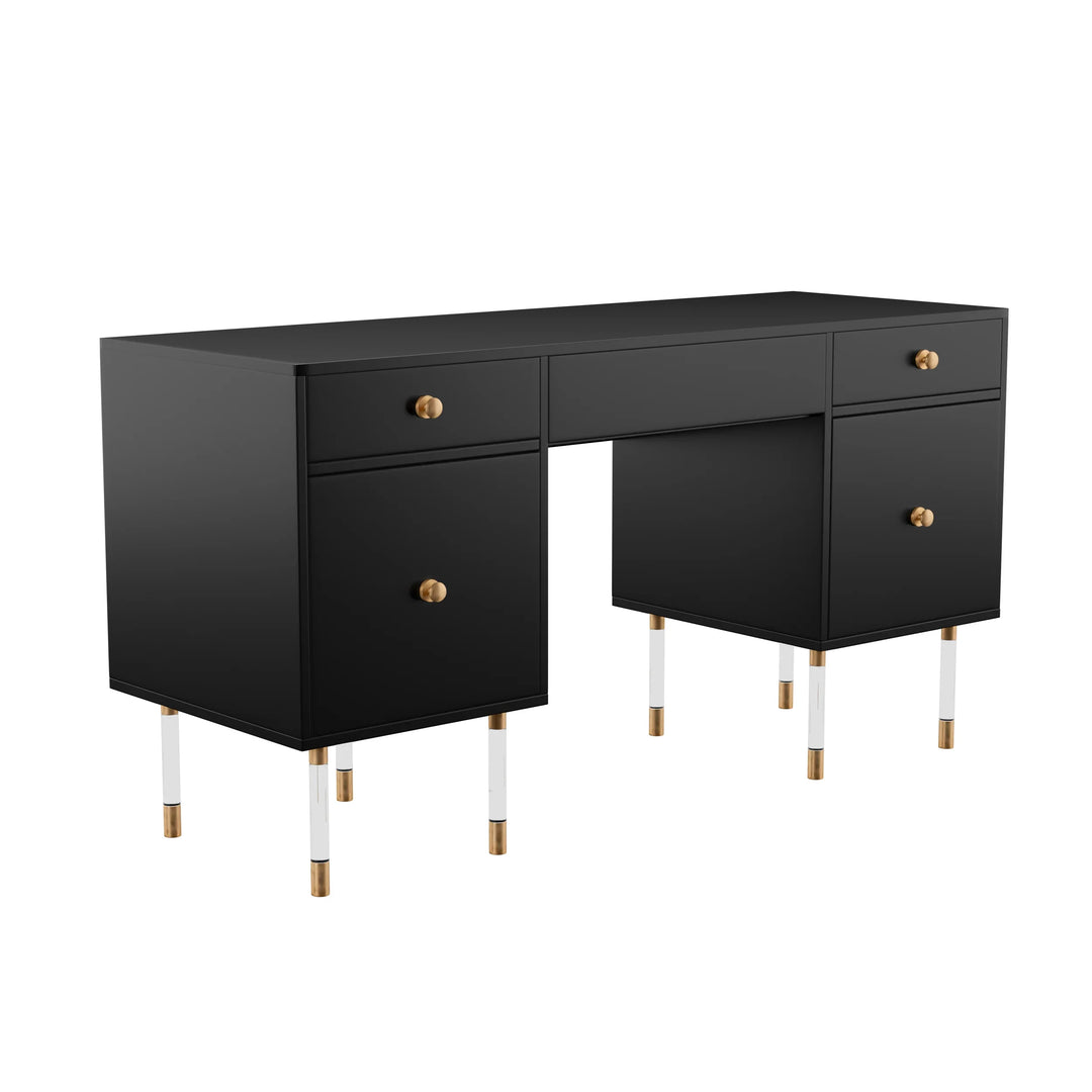 Holly & Martin Helston Black Writing Desk - AmericanHomeFurniture
