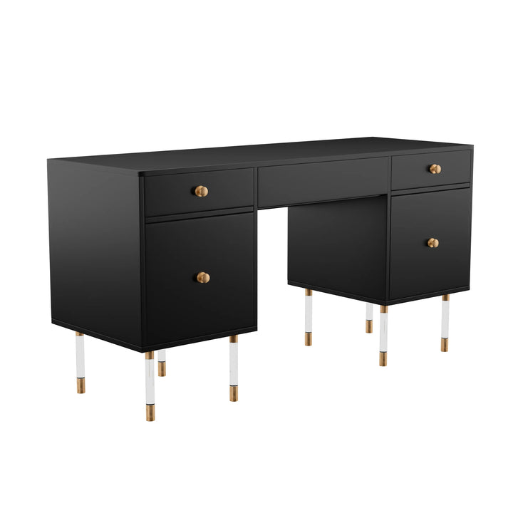 Holly & Martin Helston Black Writing Desk - AmericanHomeFurniture