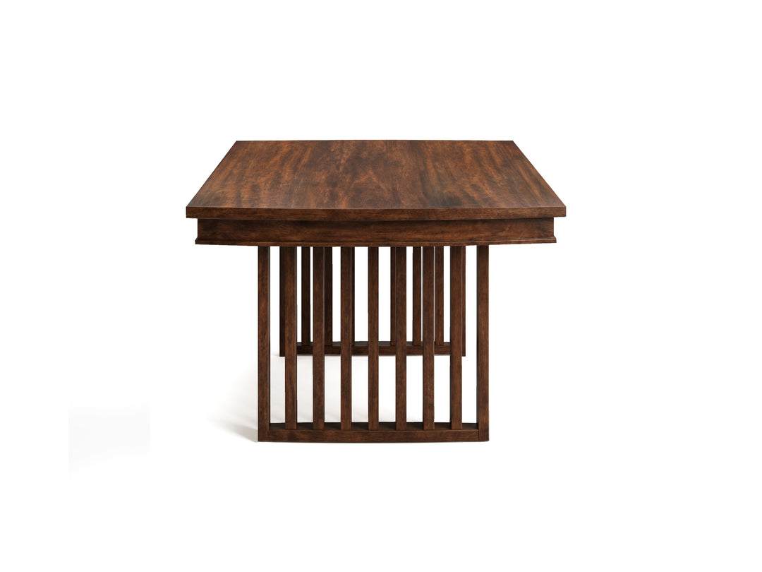 Reena Rich Brown Extendable Trestle Dining Table - D6518-21