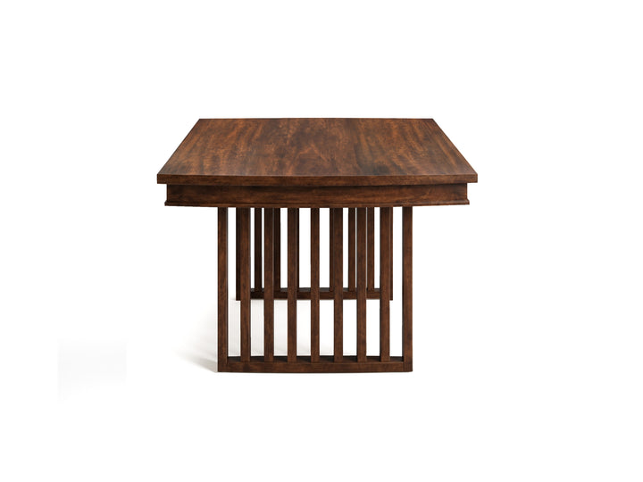 Reena Rich Brown Extendable Trestle Dining Table - D6518-21