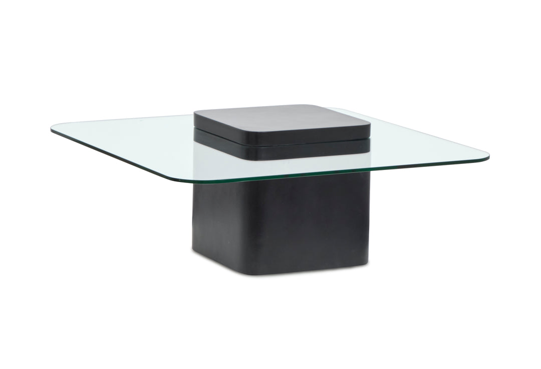 Donora Clear Glass And Obsidian Square Cocktail Table - T6388-41