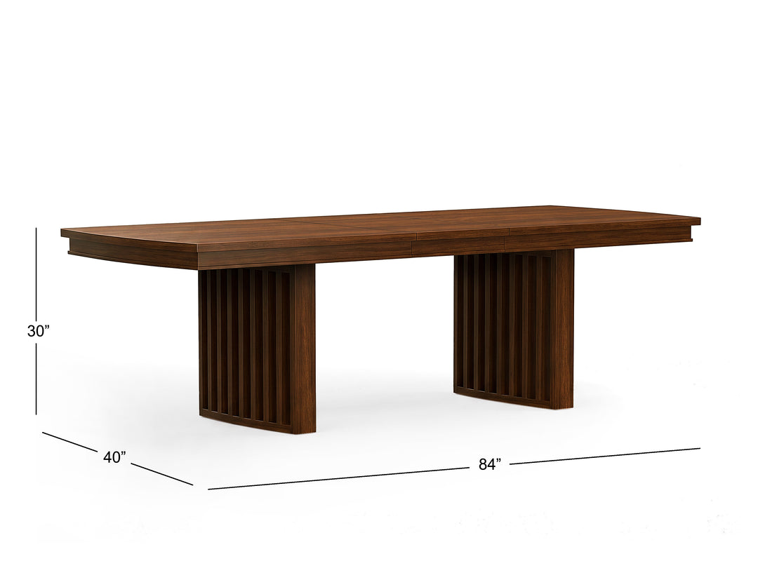 Reena Rich Brown Extendable Trestle Dining Table - D6518-21