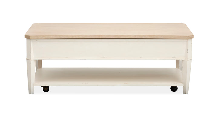 Echo Isles Sea Pearl And Driftwood Lift Top Storage Cocktail Table With Casters - T6310-50