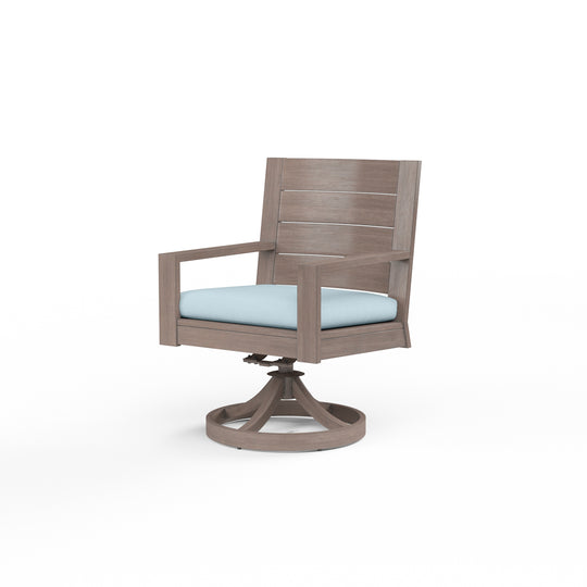Laguna Swivel Dining Chair in Canvas Skyline, No Welt