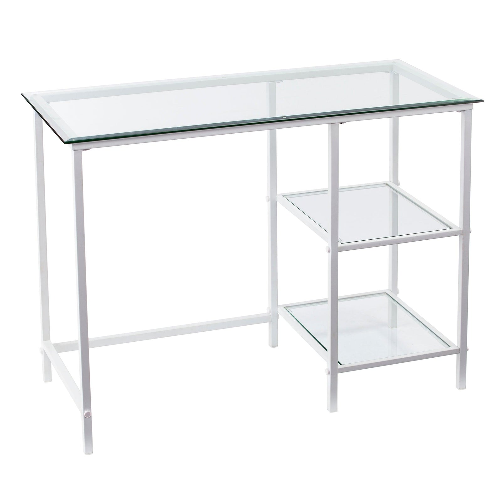 SEI Furniture Layton Metal/Glass Student Desk - White DESKS