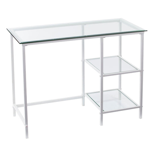 SEI Furniture Layton Metal/Glass Student Desk - White DESKS