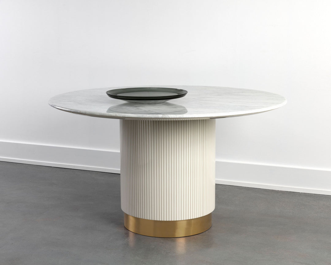 Round - White Marble - 54"