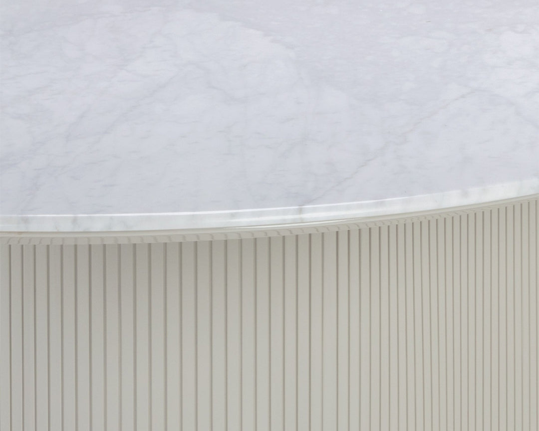 Oval - White Marble - 84"