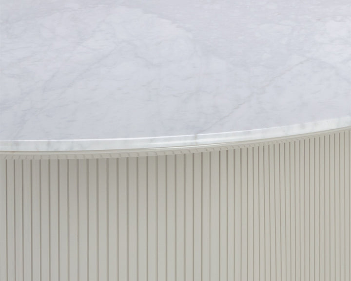 Oval - White Marble - 84"