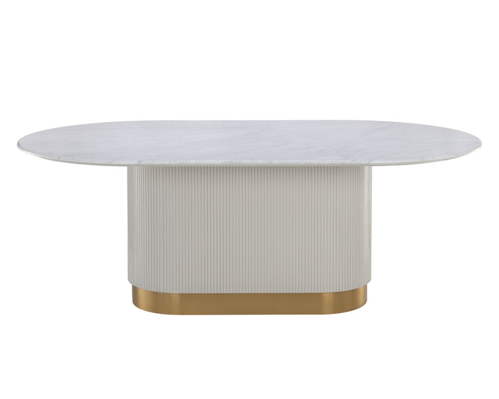 Oval - White Marble - 84"