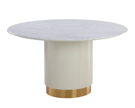 Round - White Marble - 54"