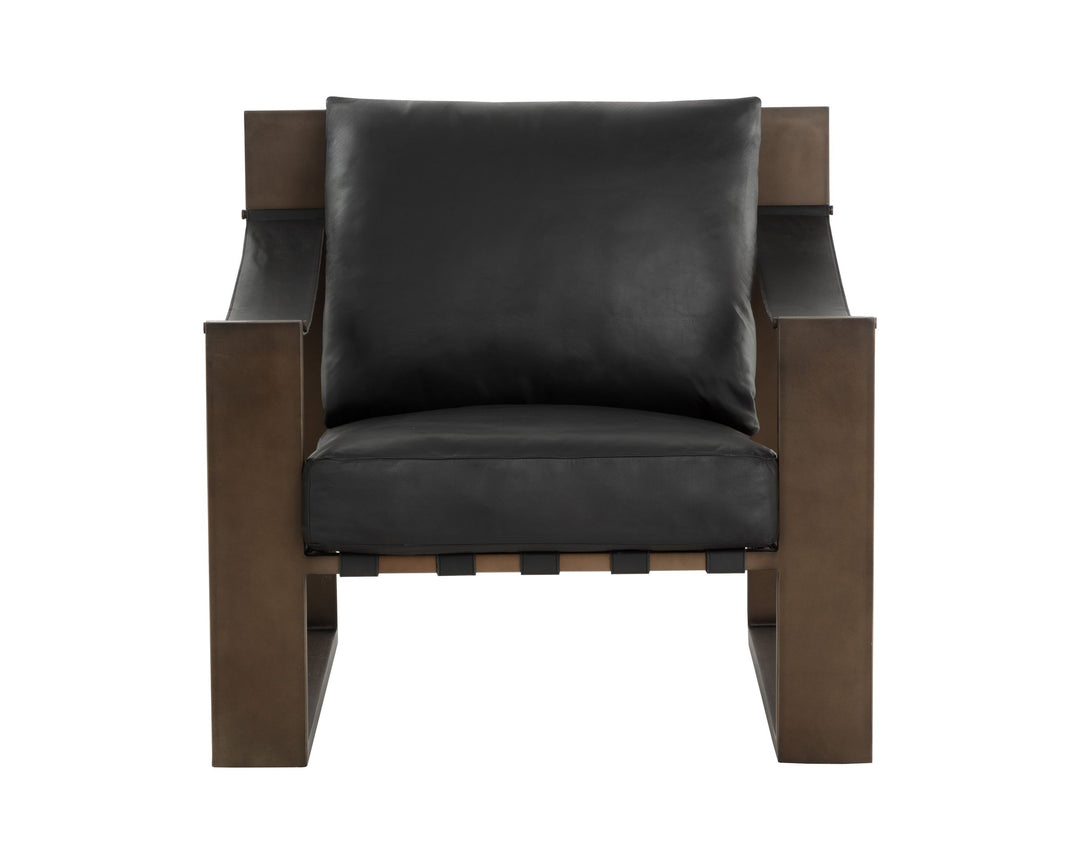 Antique Bronze - Charcoal Black Leather