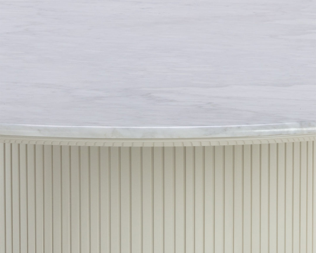 Round - White Marble - 54"