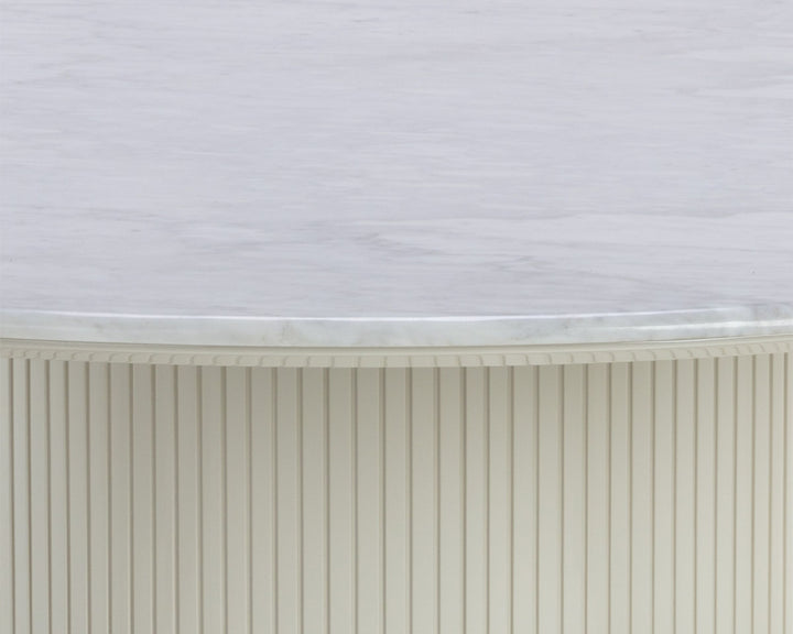 Round - White Marble - 54"