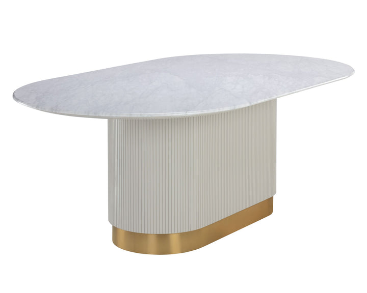 Oval - White Marble - 84"