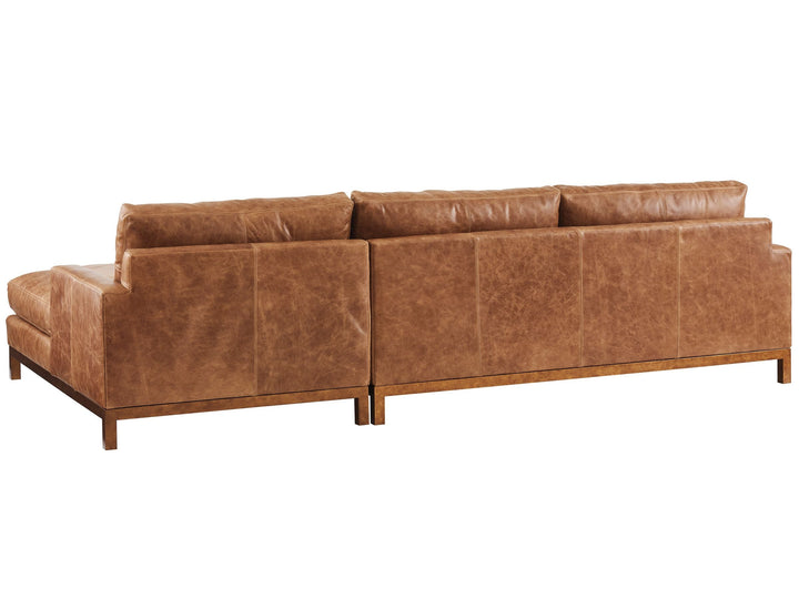 Horizon Leather Sectional - RAF Chaise, LL Custom Leather, Fabric 40