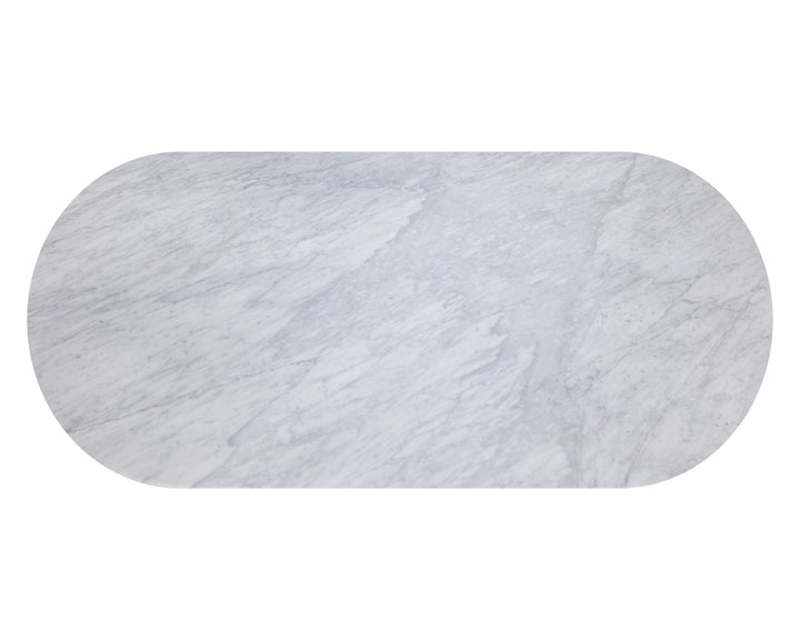 Oval - White Marble - 84"