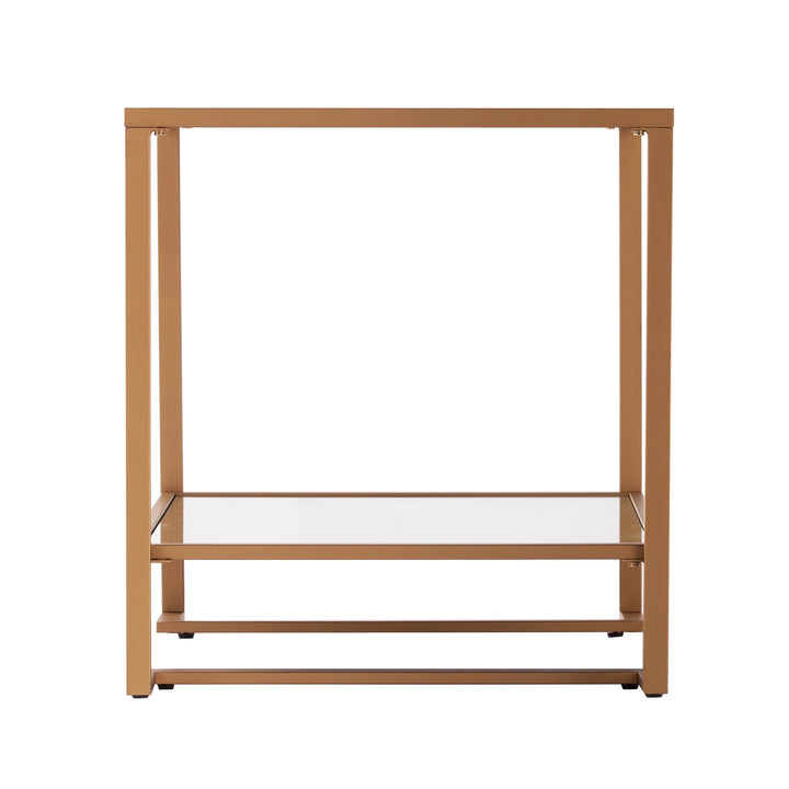 Horten Square Glass-Top End Table - AmericanHomeFurniture
