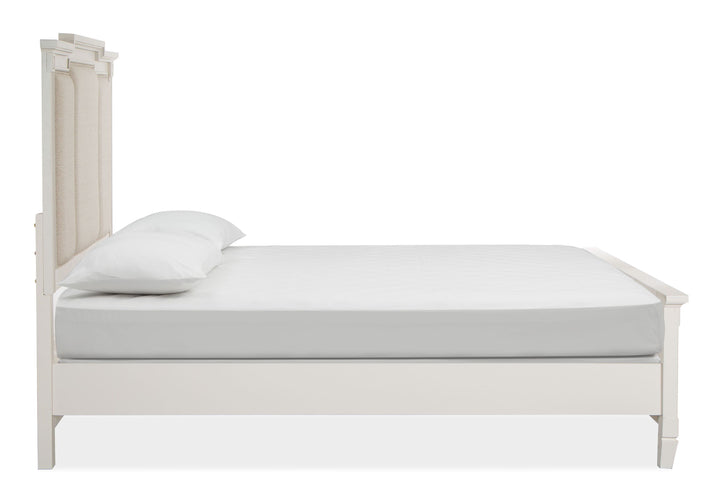Willowbrook Egg Shell White Queen Panel Upholstered Bed - B5324-55