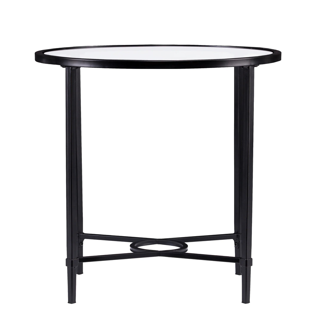 Quinton Metal/Glass Oval Side Table - AmericanHomeFurniture