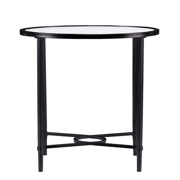 Quinton Metal/Glass Oval Side Table - AmericanHomeFurniture