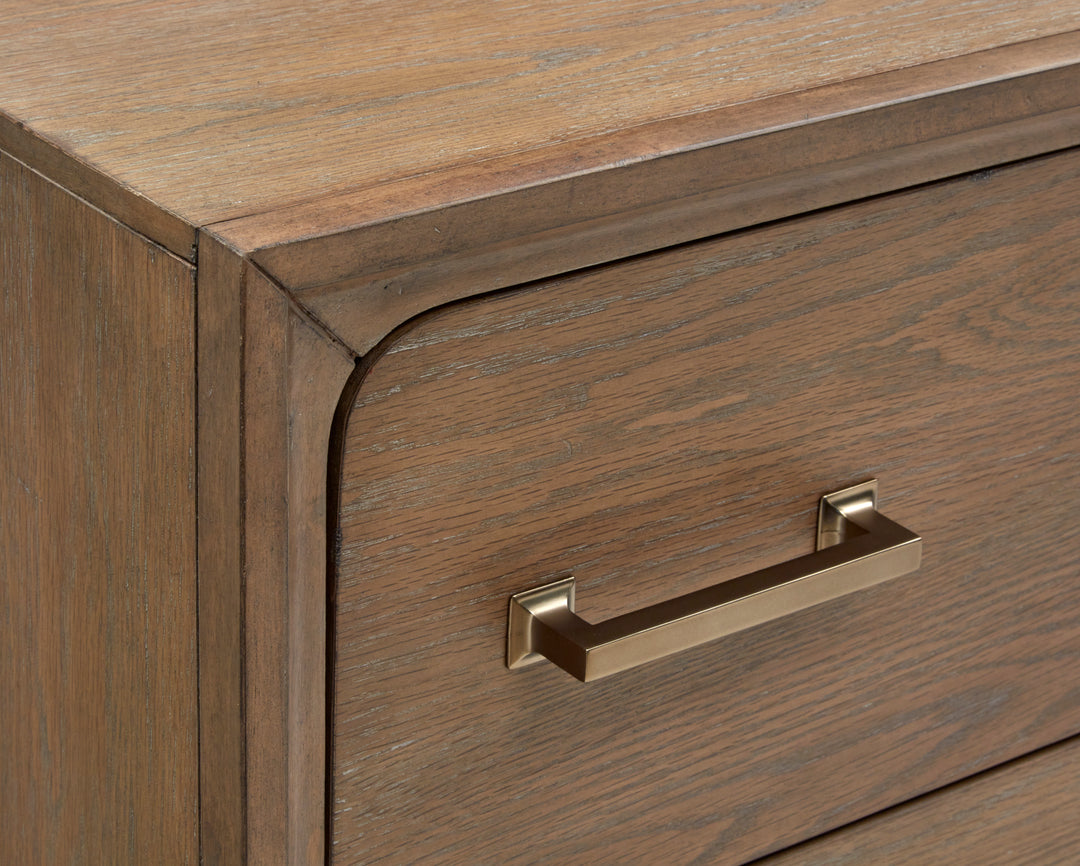 Lindon Belgian Wheat And Coffee Bean Double Drawer Dresser With Landscape Mirror - B5570-2240