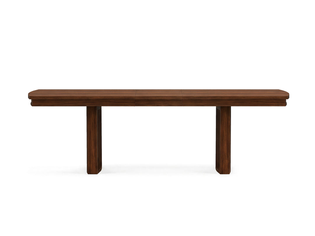 Reena Rich Brown Extendable Trestle Dining Table - D6518-21