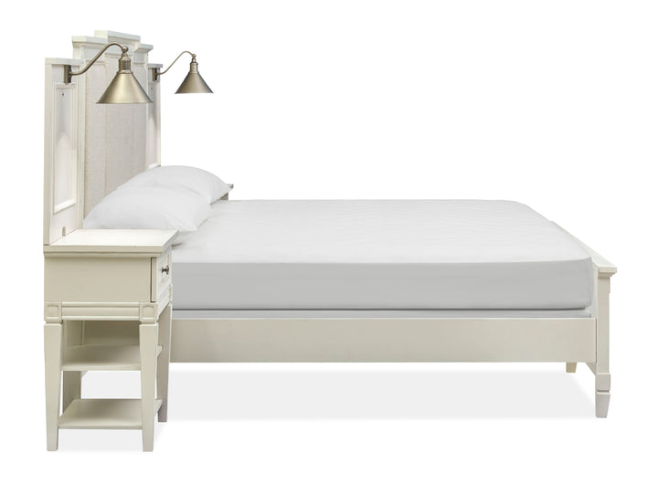 Willowbrook Egg Shell White California King Upholstered Wall Panel Bed - B5324-75B