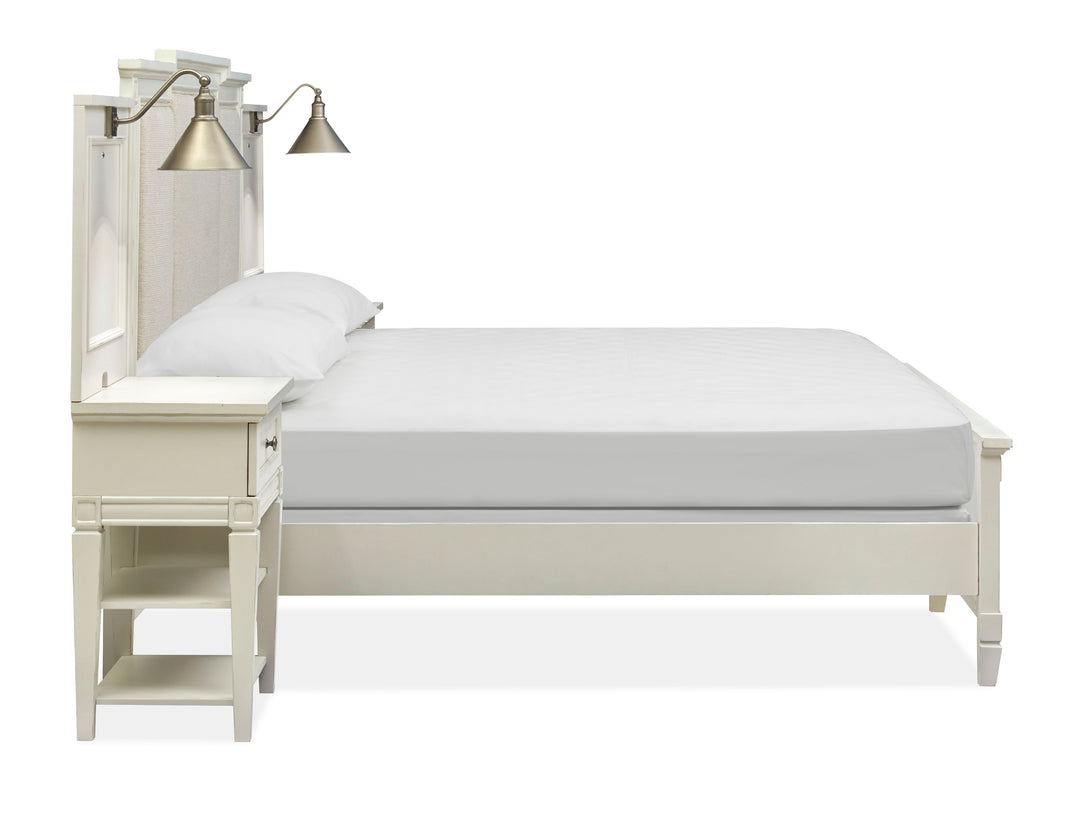 Willowbrook Egg Shell White Queen Upholstered Wall Panel Bed - B5324-55B