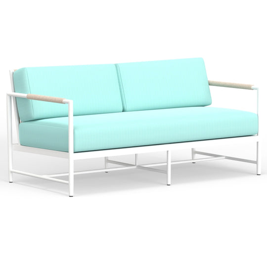Sabbia Loveseat in Dupione Celeste, No Welt