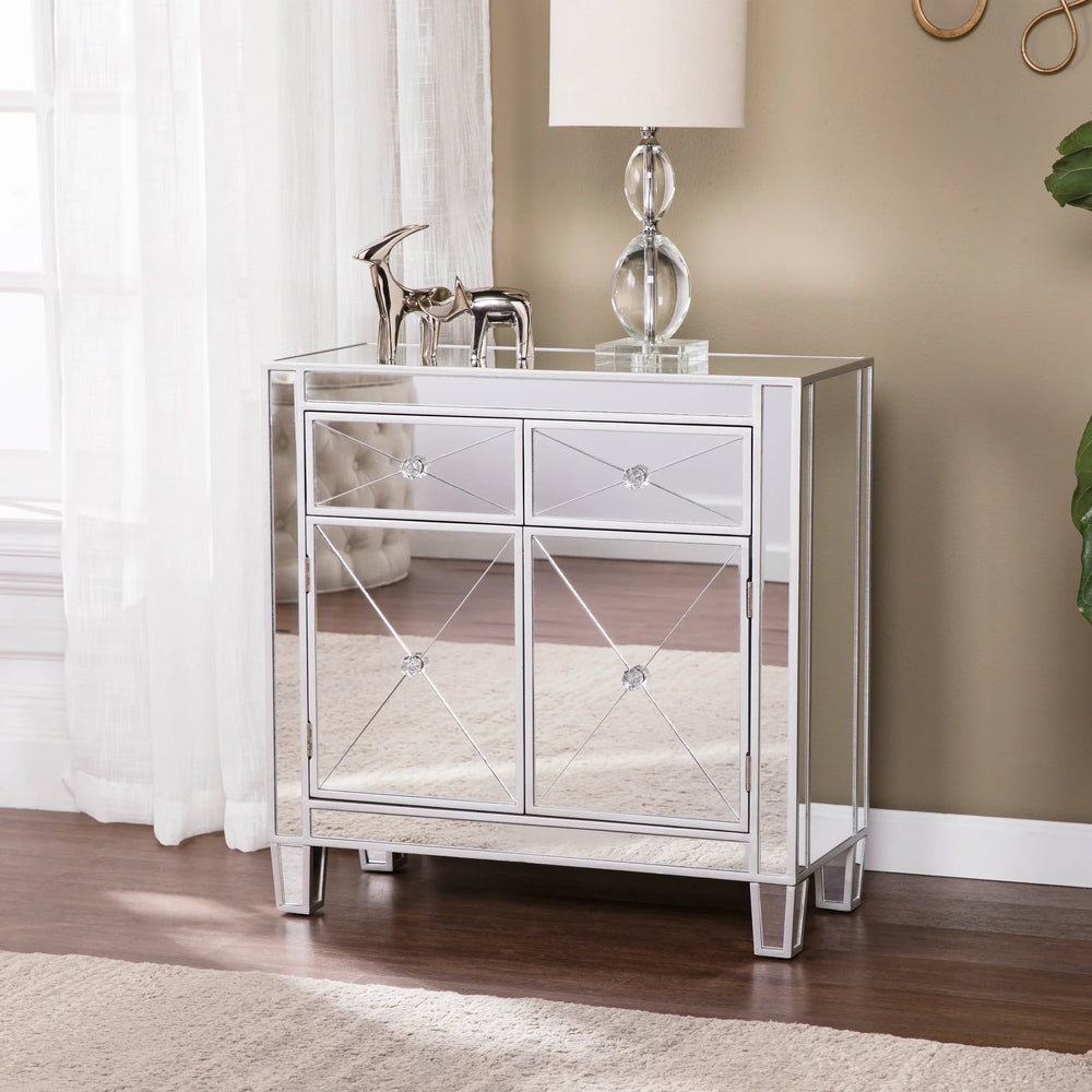 Mirage Mirrored Accent Cabinet - AmericanHomeFurniture