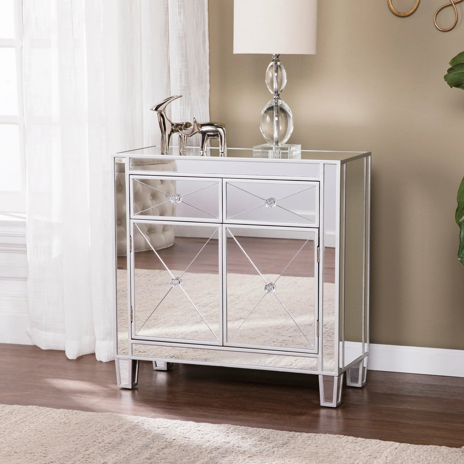 SEI Furniture Mirage Mirrored Accent Cabinet CABINETS