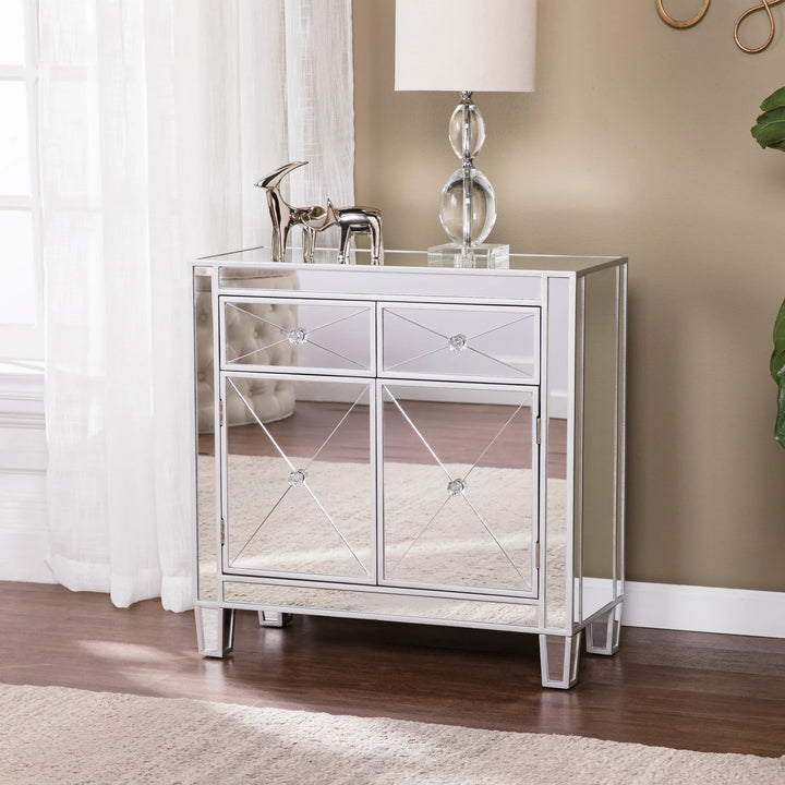 Mirage Mirrored Accent Cabinet - AmericanHomeFurniture