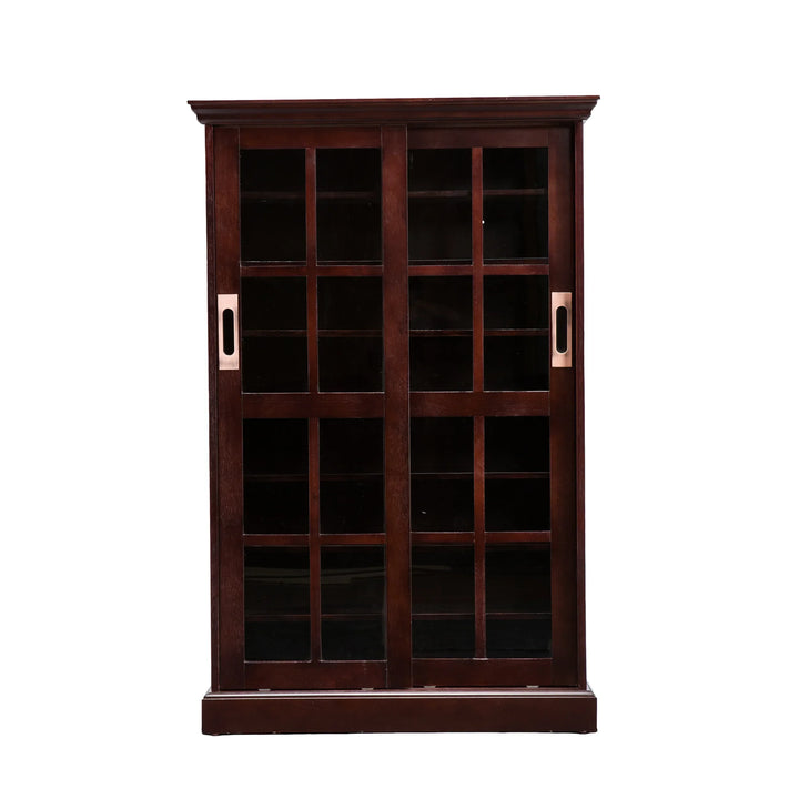 Media Cabinet w/ Sliding Doors - Espresso - AmericanHomeFurniture