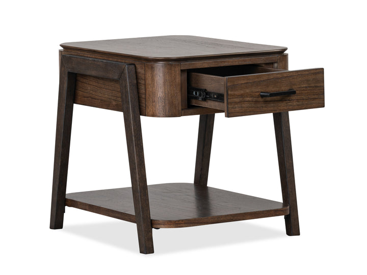 Hallie Milk Chocolate And Dark Chocolate Rectangular End Table - T6355-03