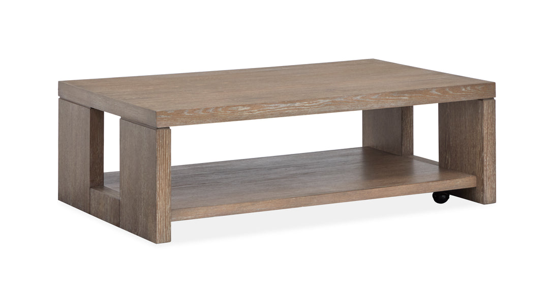 Conway Spiced Brown Rectangular Cocktail Table With Casters - T6315-43