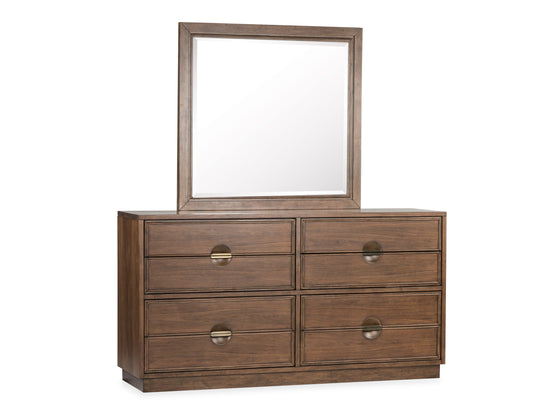 Selena Brown Double Drawer Dresser With Landscape Mirror - B6607-2240