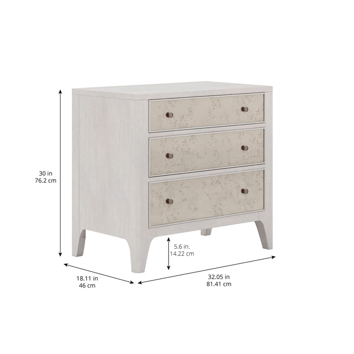 Mezzanine 3 Drawer Mirrored Nightstand