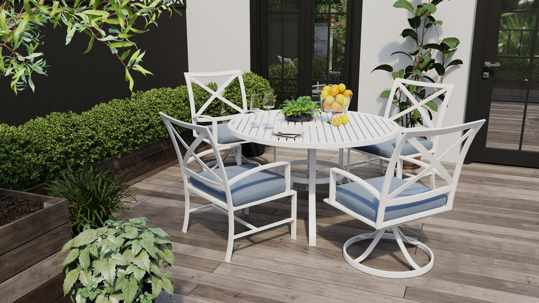 Bristol Swivel Dining Chair in Canvas Flax w/ Self Welt - AmericanHomeFurniture